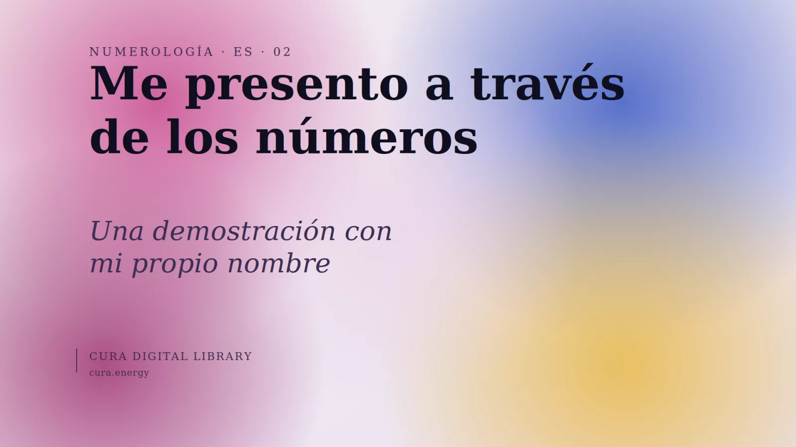 Me presento a través de los números